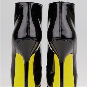 YSL Black Patent Leather Tribtoo Ankle Boot